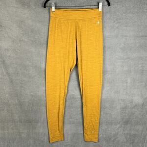 Smartwool Pants Womens Medium Yellow Leggings Baselayer Outdoor Hiking Camping